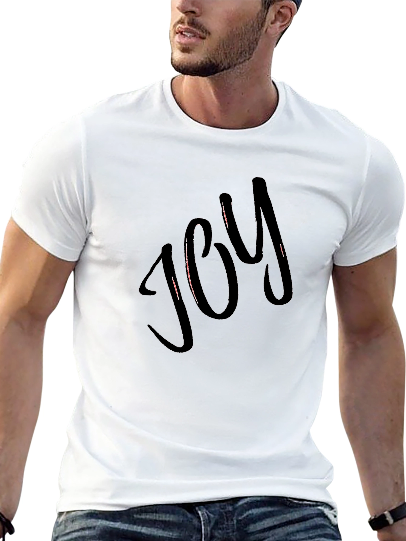 Joy Graphic Tee - Black Crew Neck T-Shirt