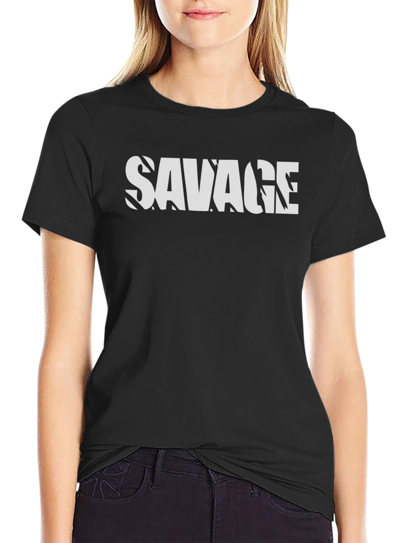Savage Graphic Print Black T-Shirt for Men