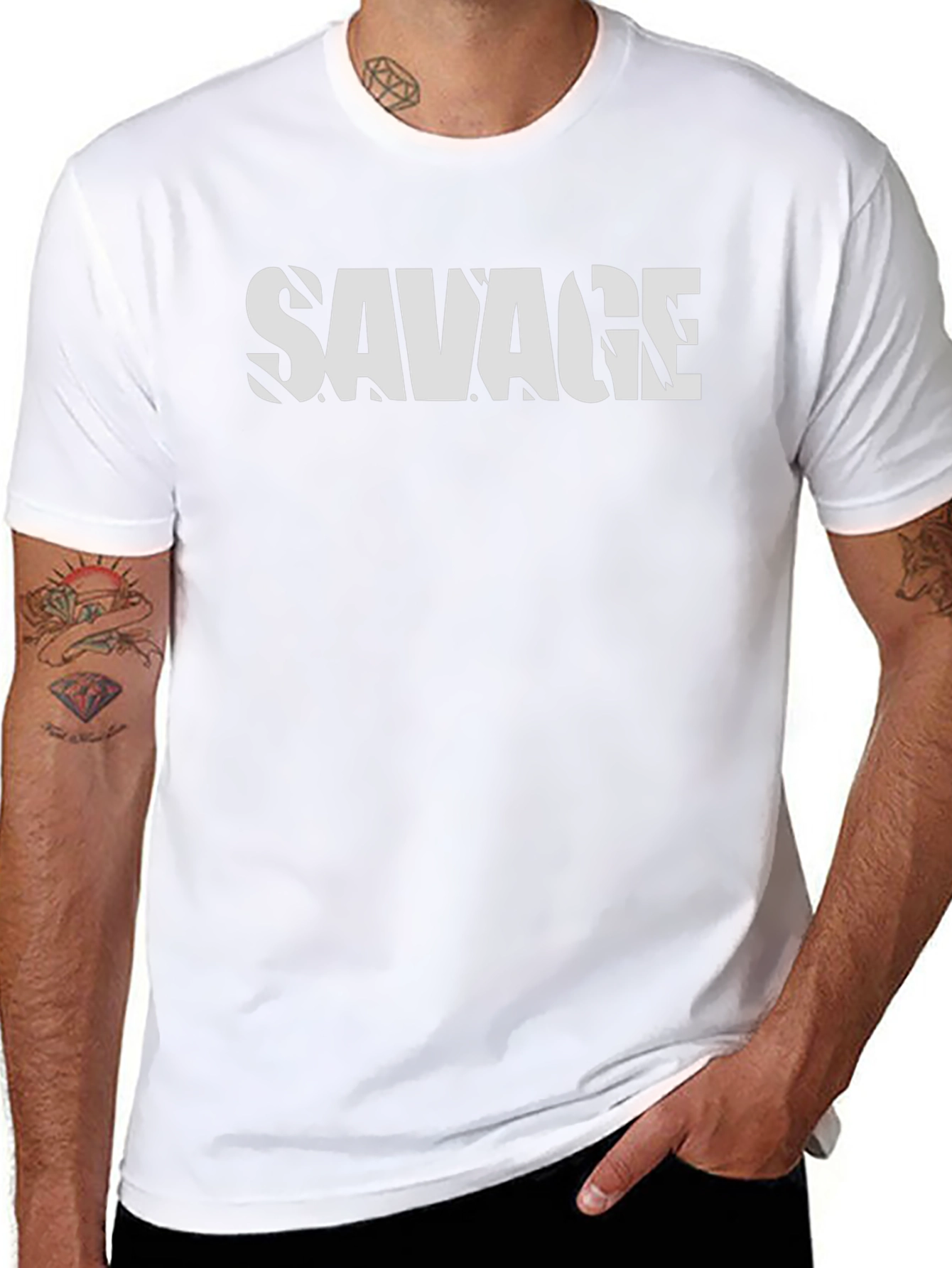 Savage Graphic Print Black T-Shirt for Men