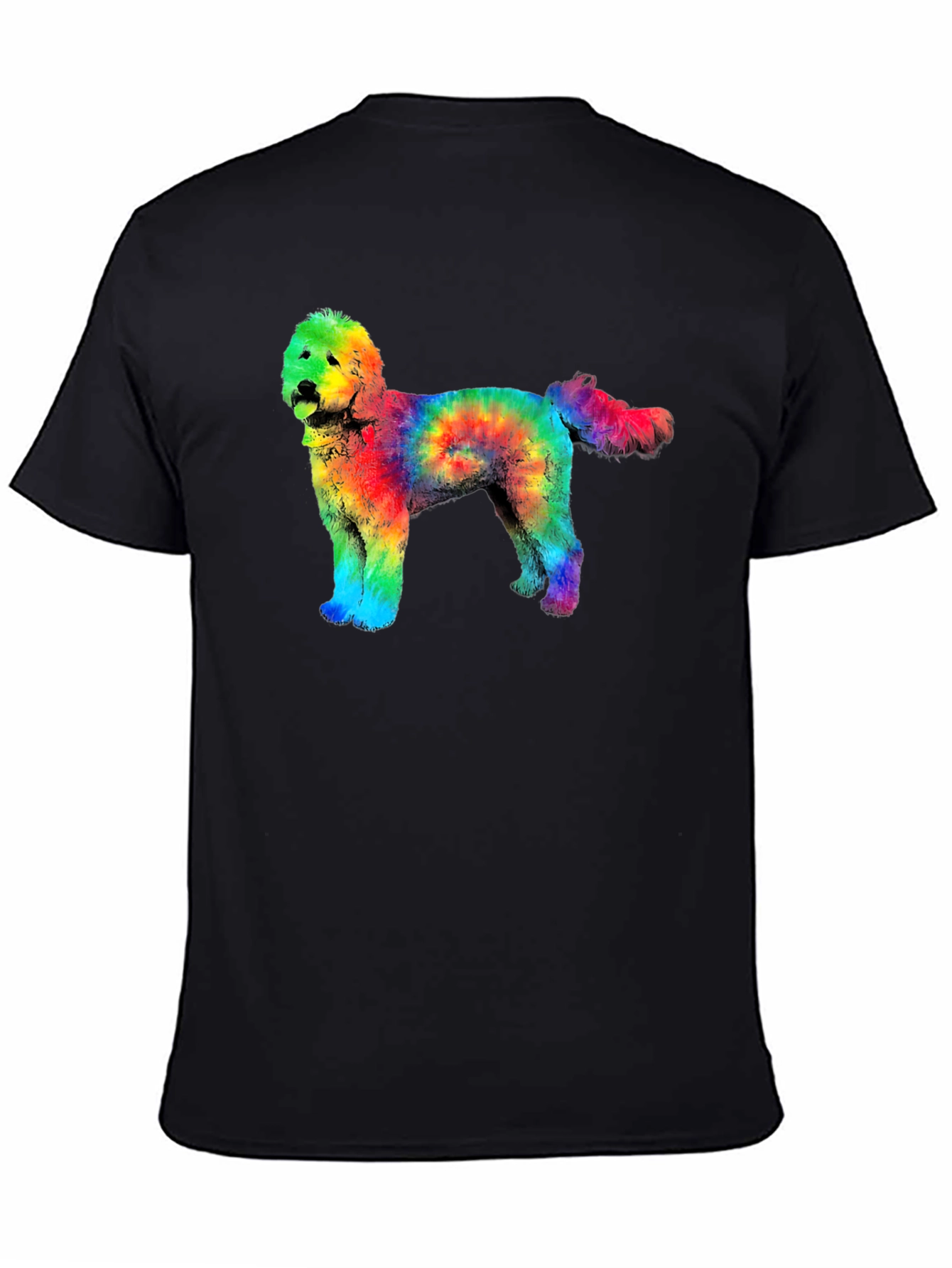Tie Dye Dog Graphic Tee - Rainbow Doodle Shirt