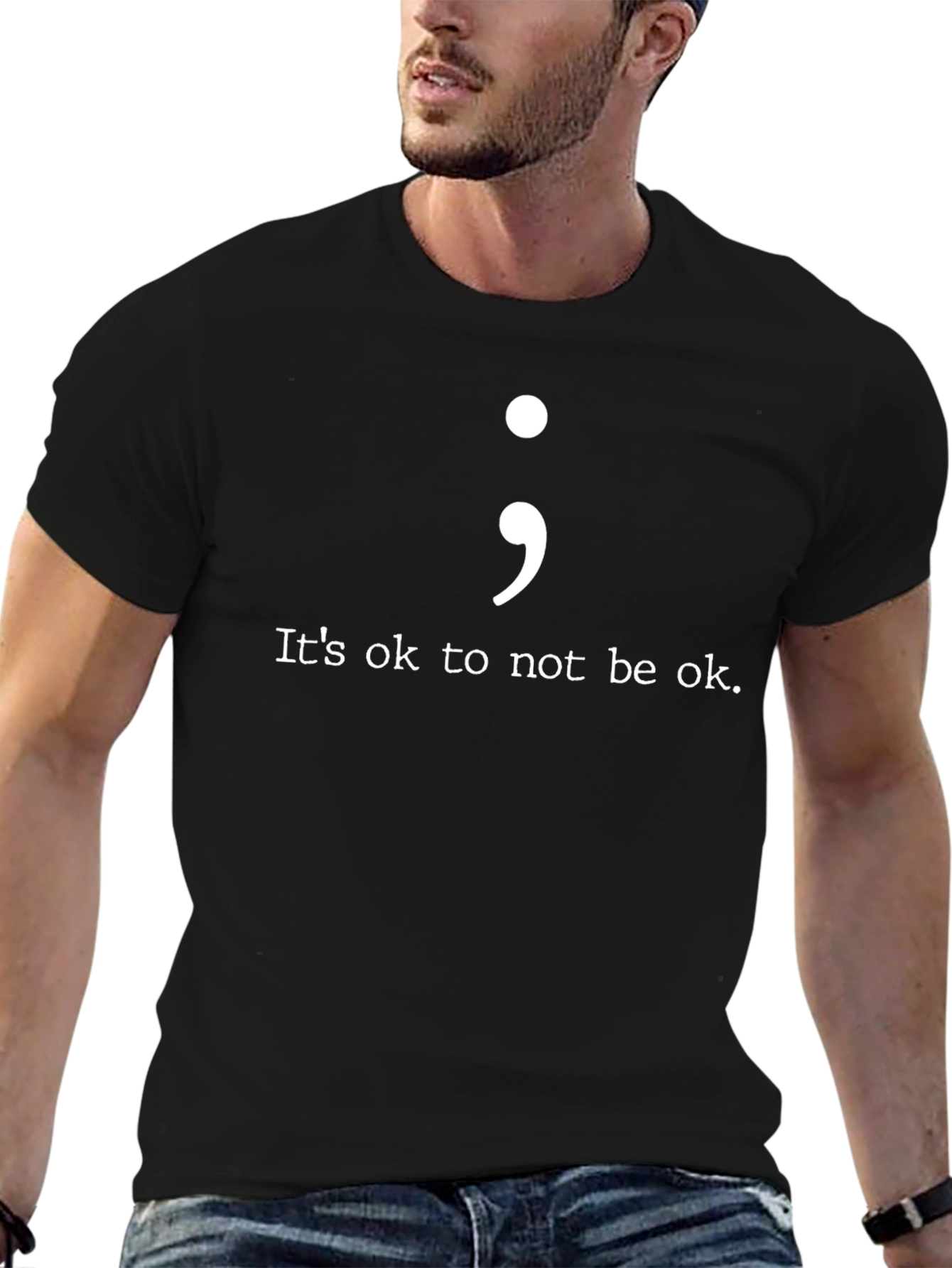 Semicolon Its Okay Tee - Mental Health Awareness
