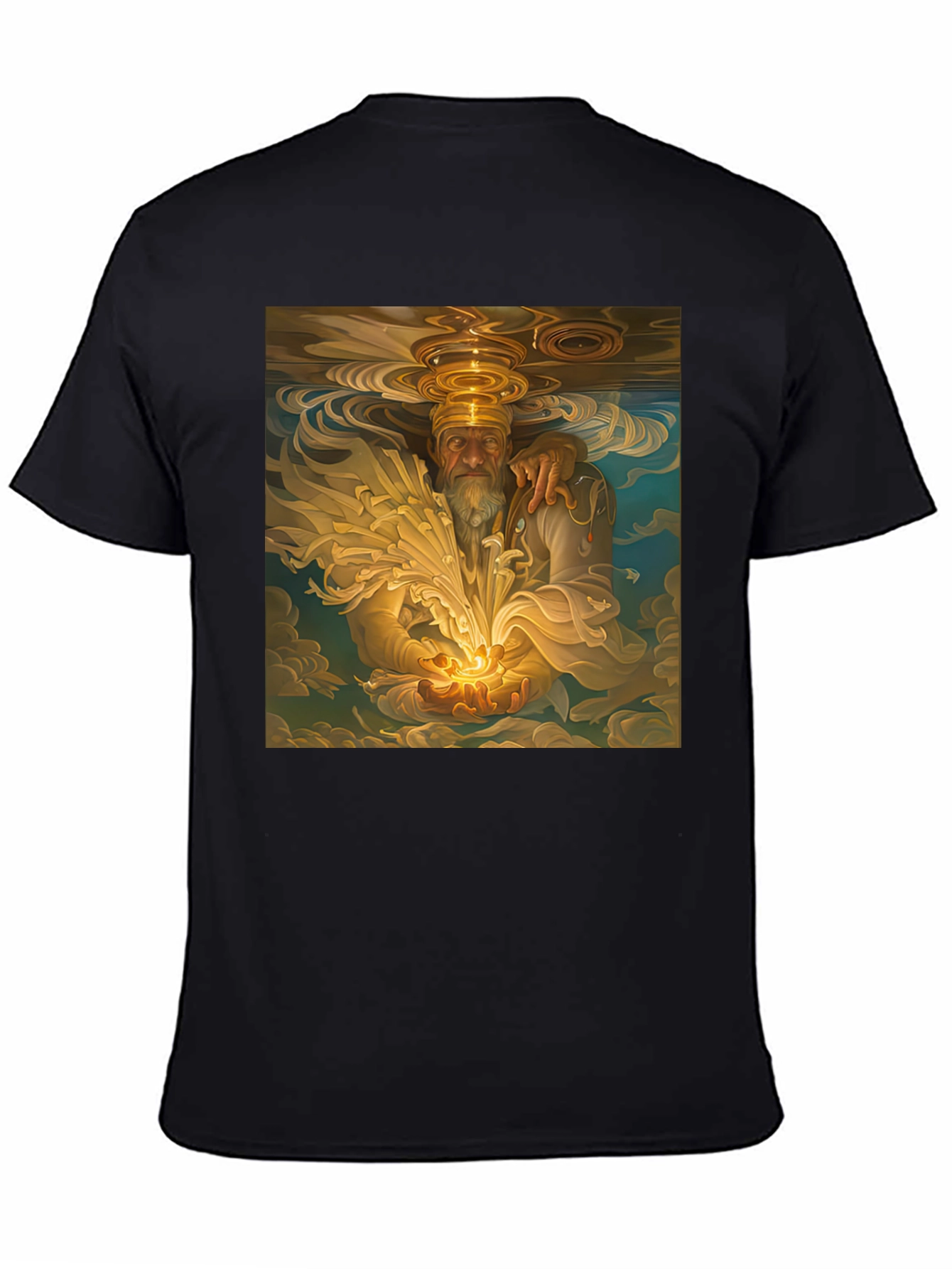 Wizard Graphic Print Tee - Soft Black Cotton