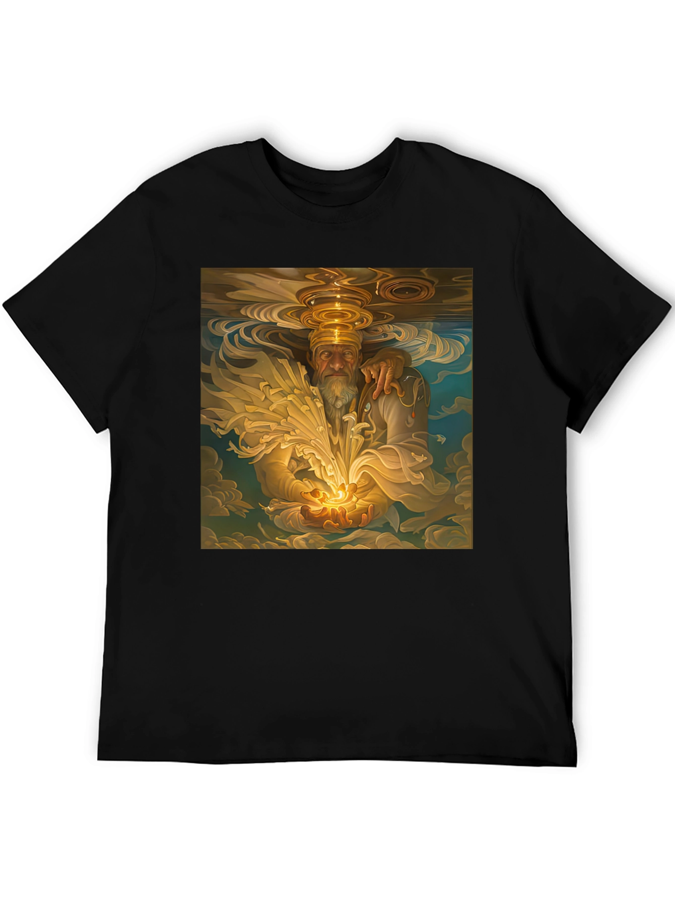 Wizard Graphic Print Tee - Soft Black Cotton