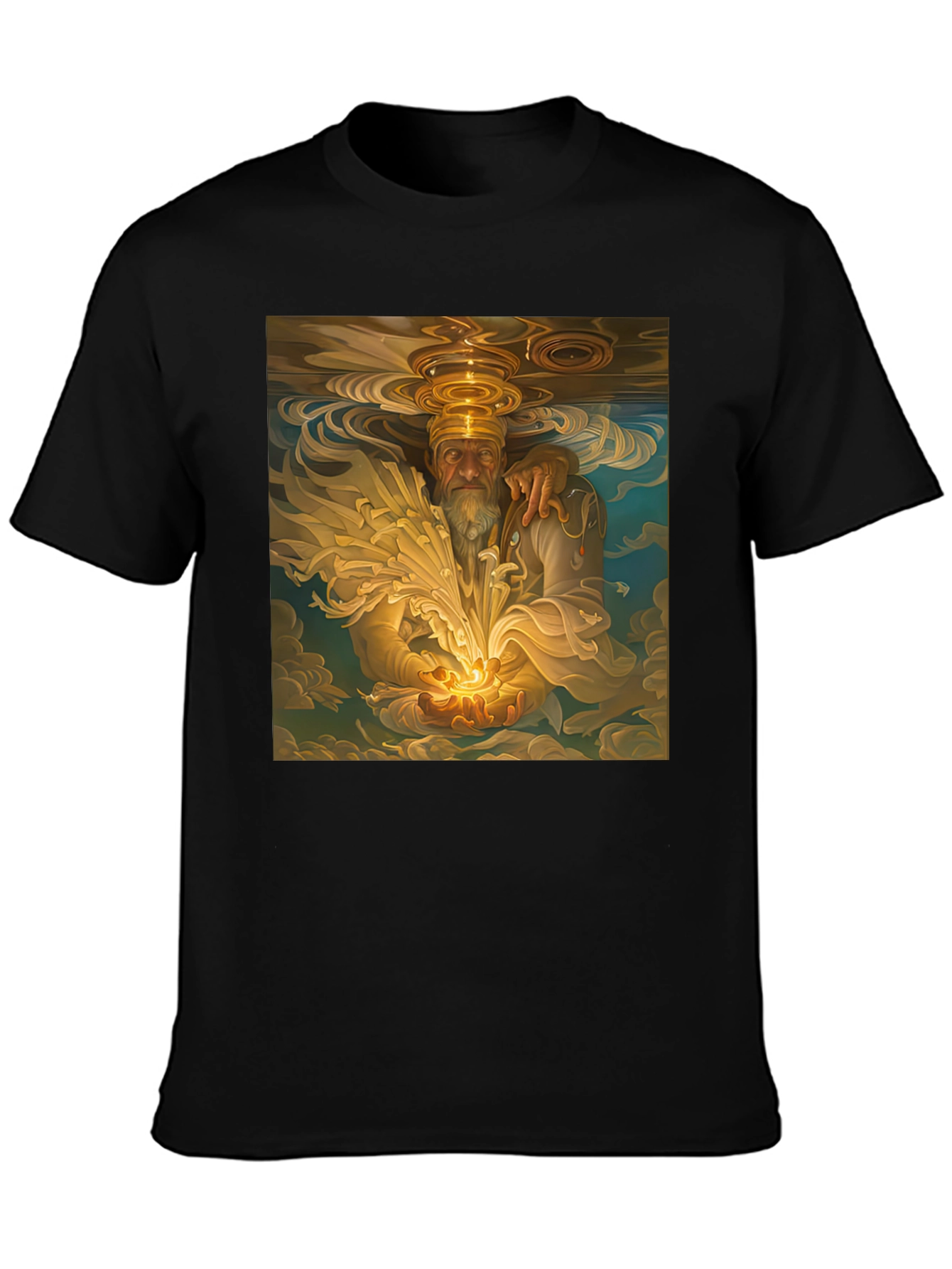 Wizard Graphic Print Tee - Soft Black Cotton