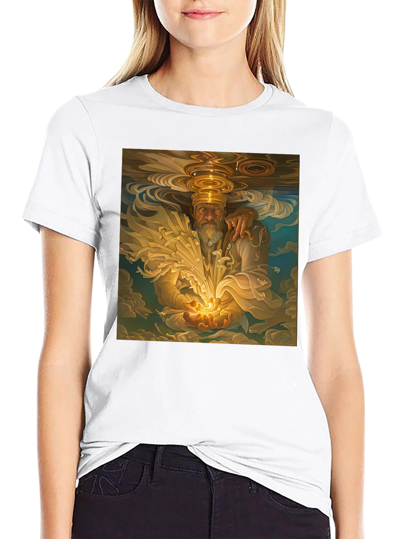 Wizard Graphic Print Tee - Soft Black Cotton