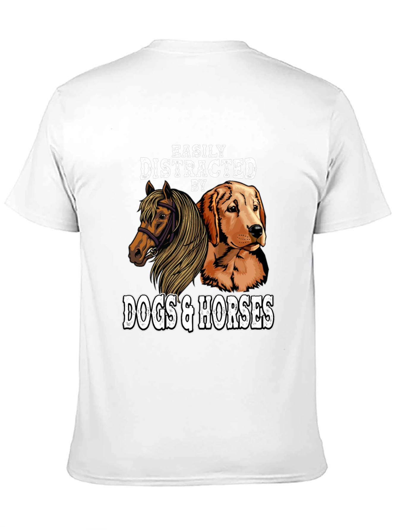 Easily Distracted By Dogs & Horses Graphic T-Shirt