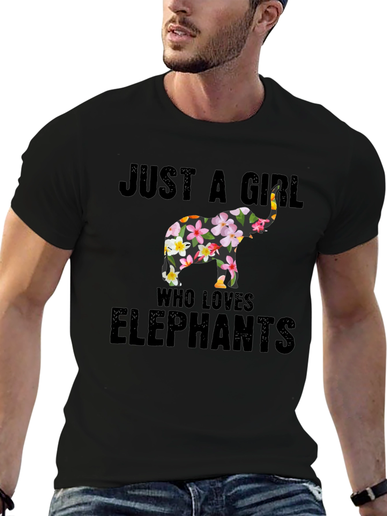 Floral Elephant Womens T-Shirt