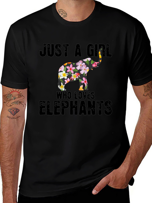 Floral Elephant Womens T-Shirt