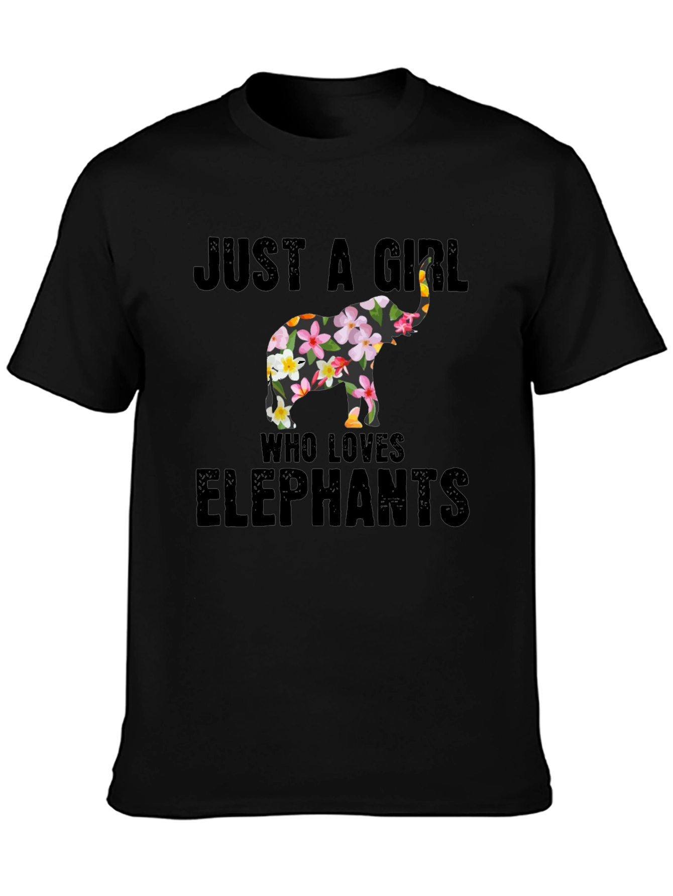 Floral Elephant Womens T-Shirt