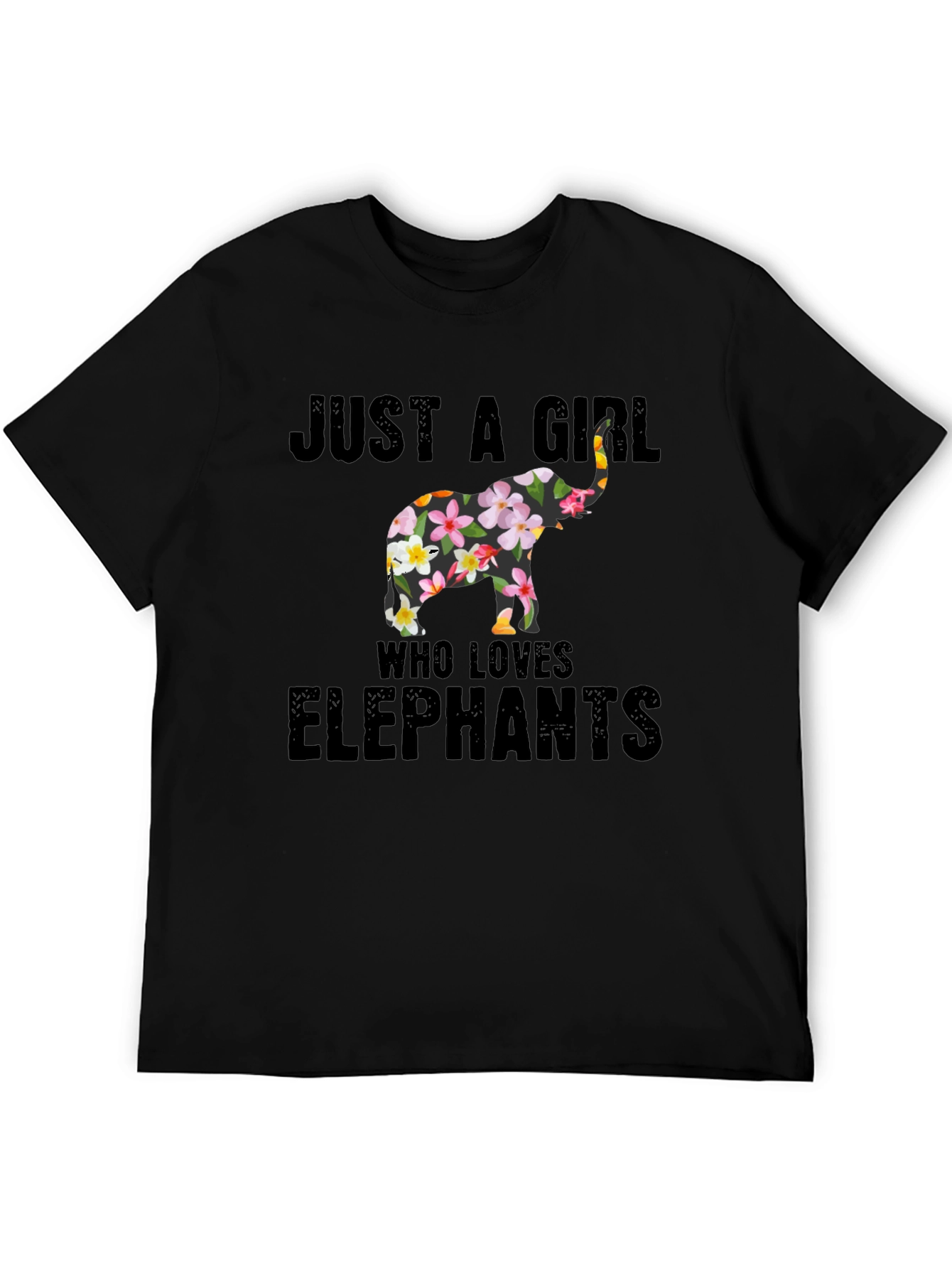 Floral Elephant Womens T-Shirt