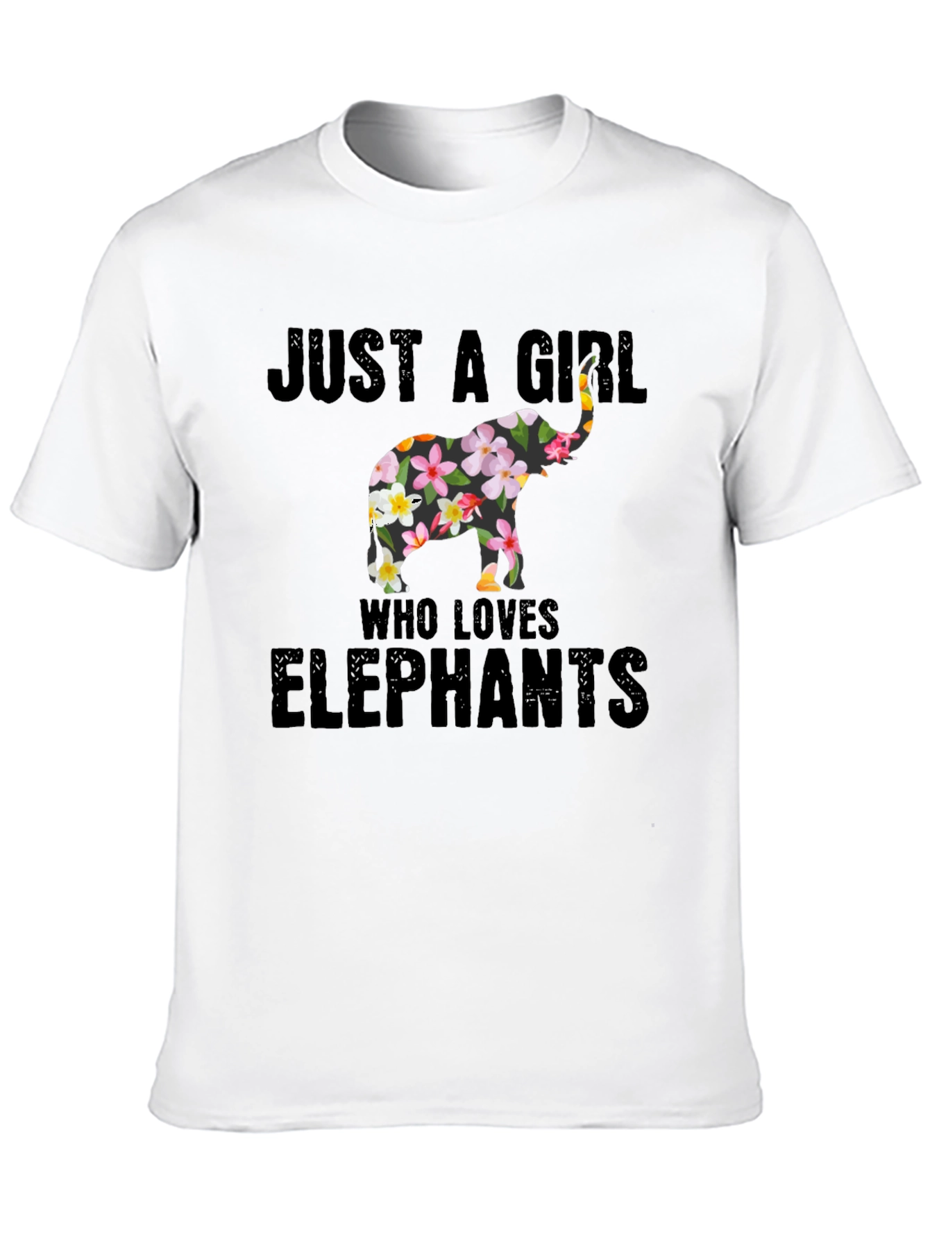 Floral Elephant Womens T-Shirt
