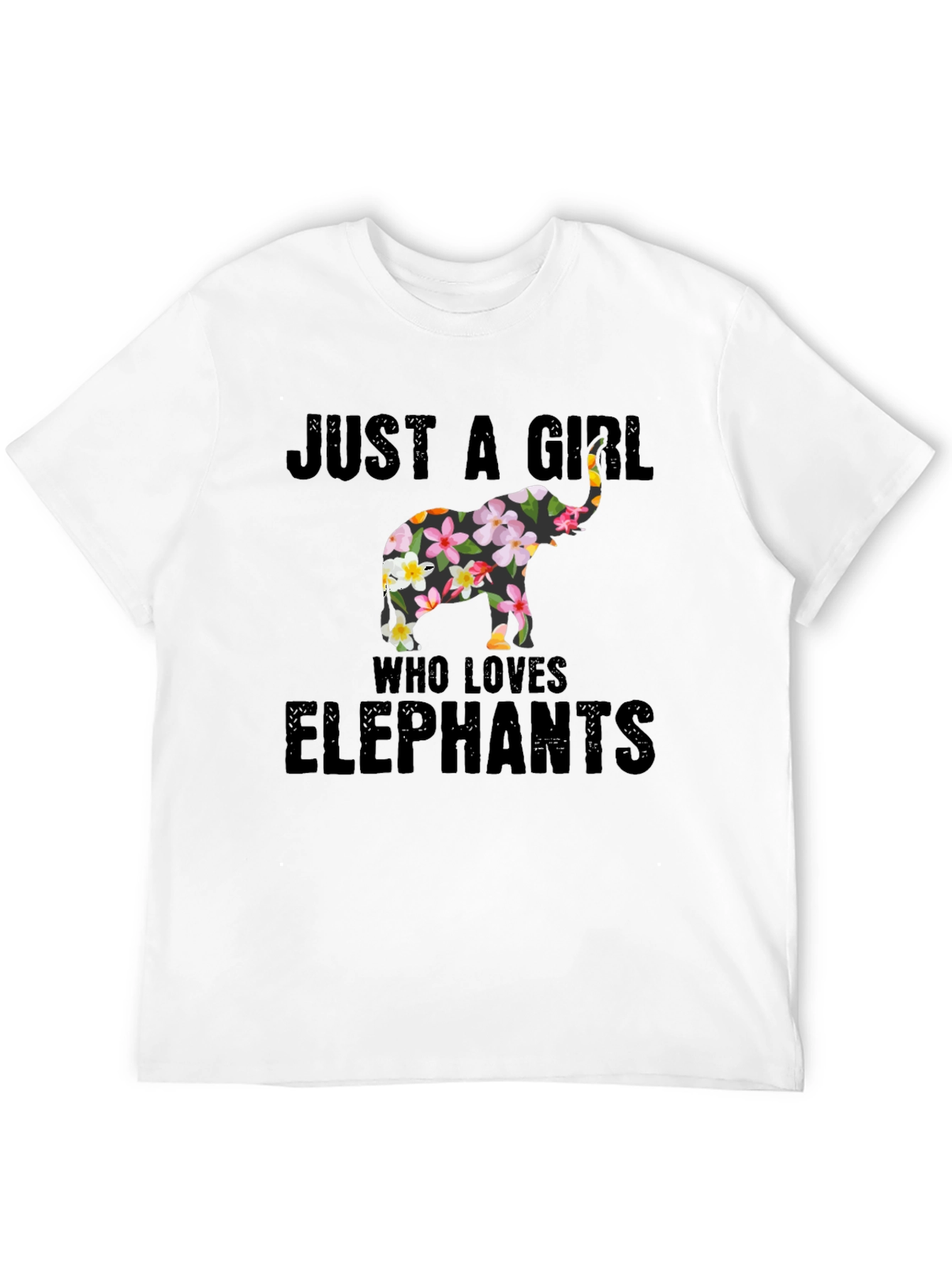 Floral Elephant Womens T-Shirt