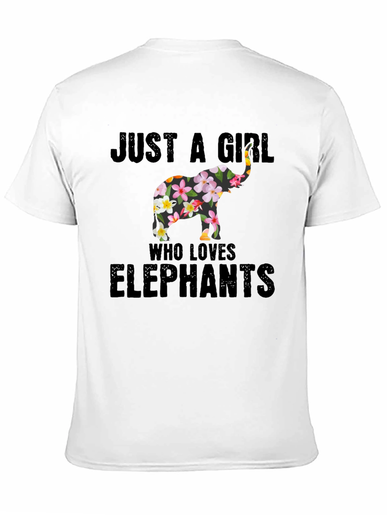 Floral Elephant Womens T-Shirt