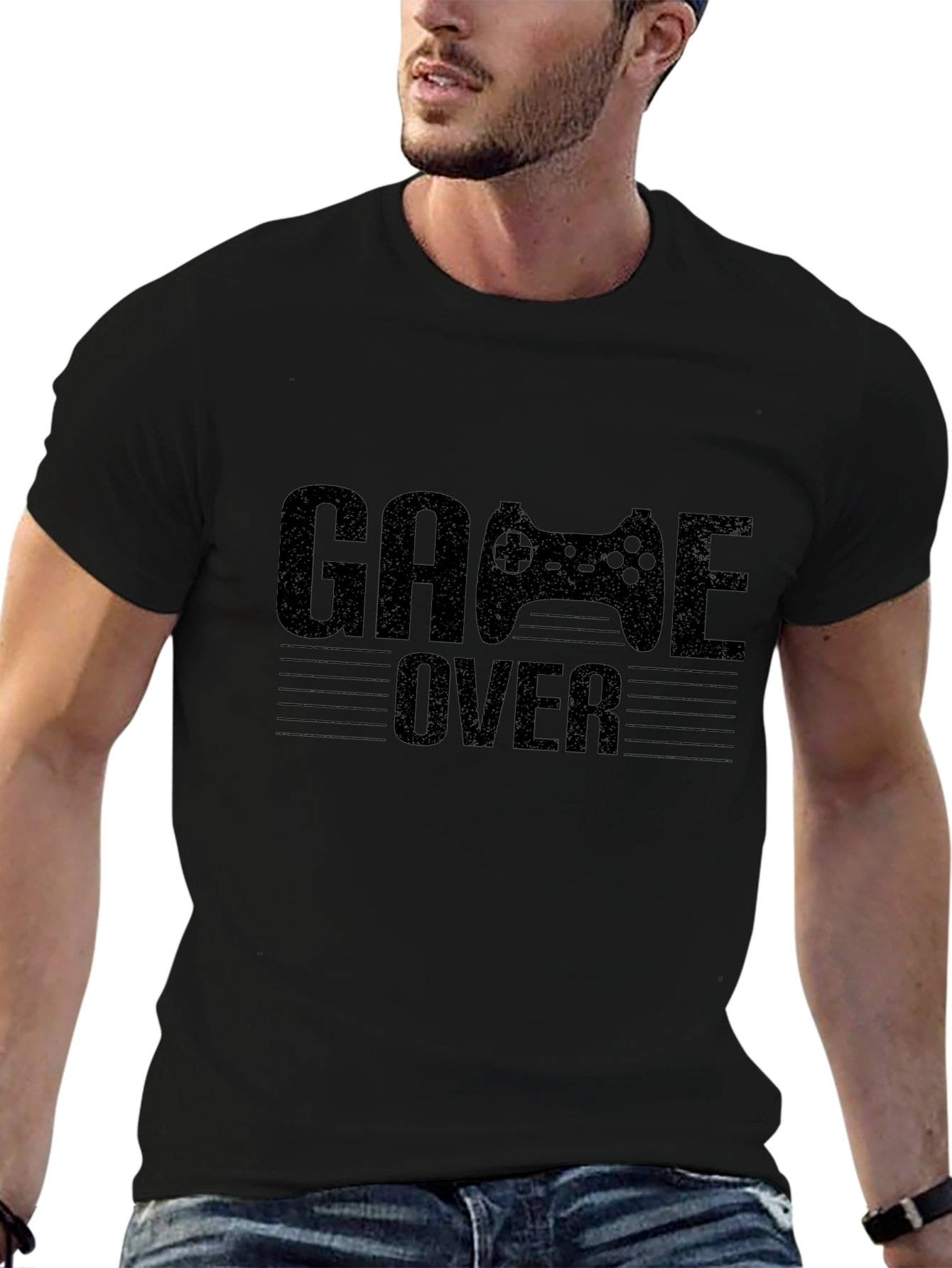 Game Over Graphic T-Shirt - Black Gaming Tee