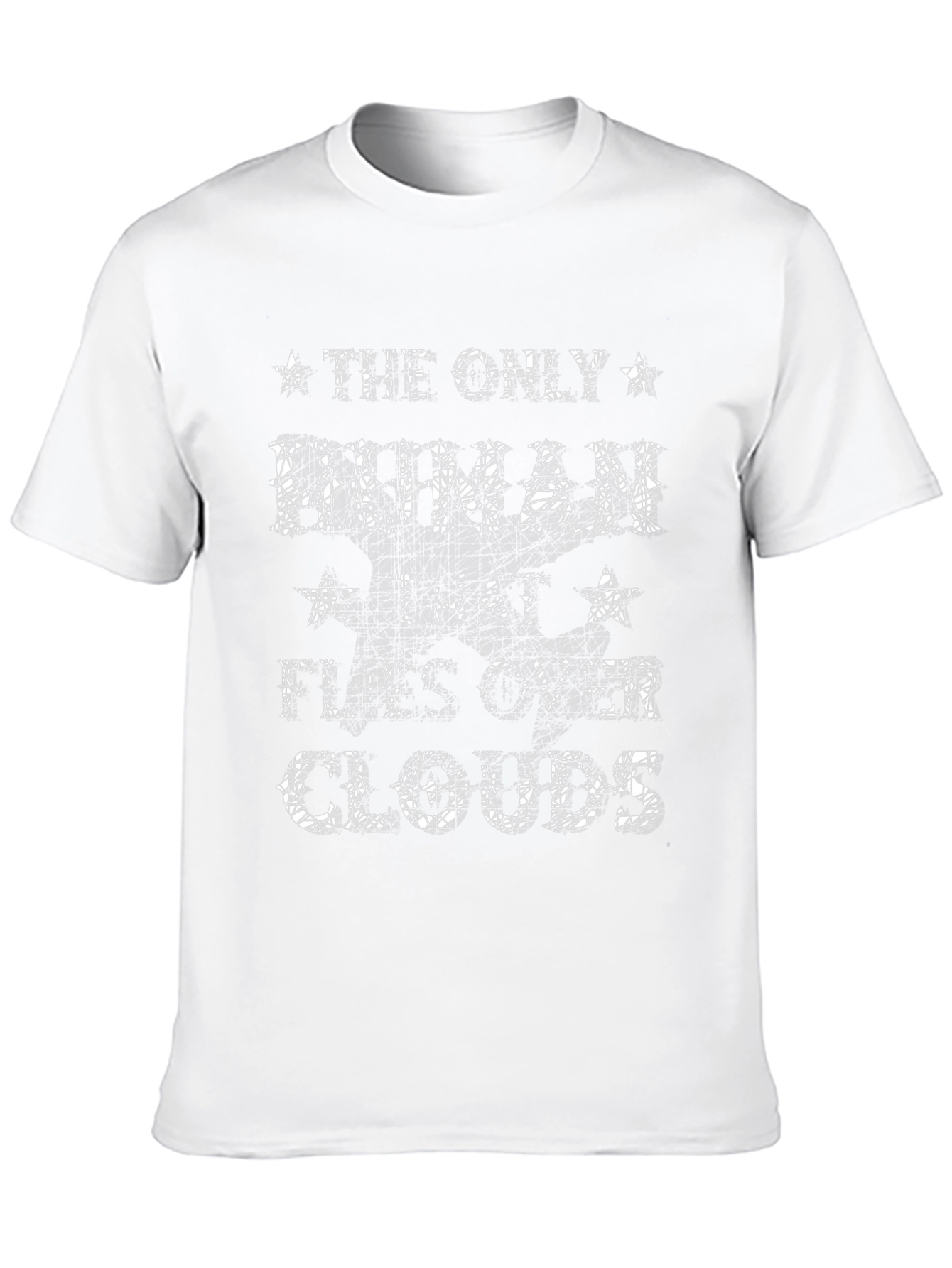Human Flies Over Clouds Black Graphic Tee