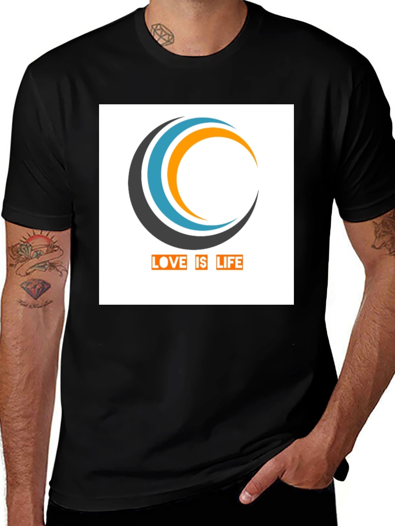 Love is Life Graphic T-Shirt - Stylish Black Tee