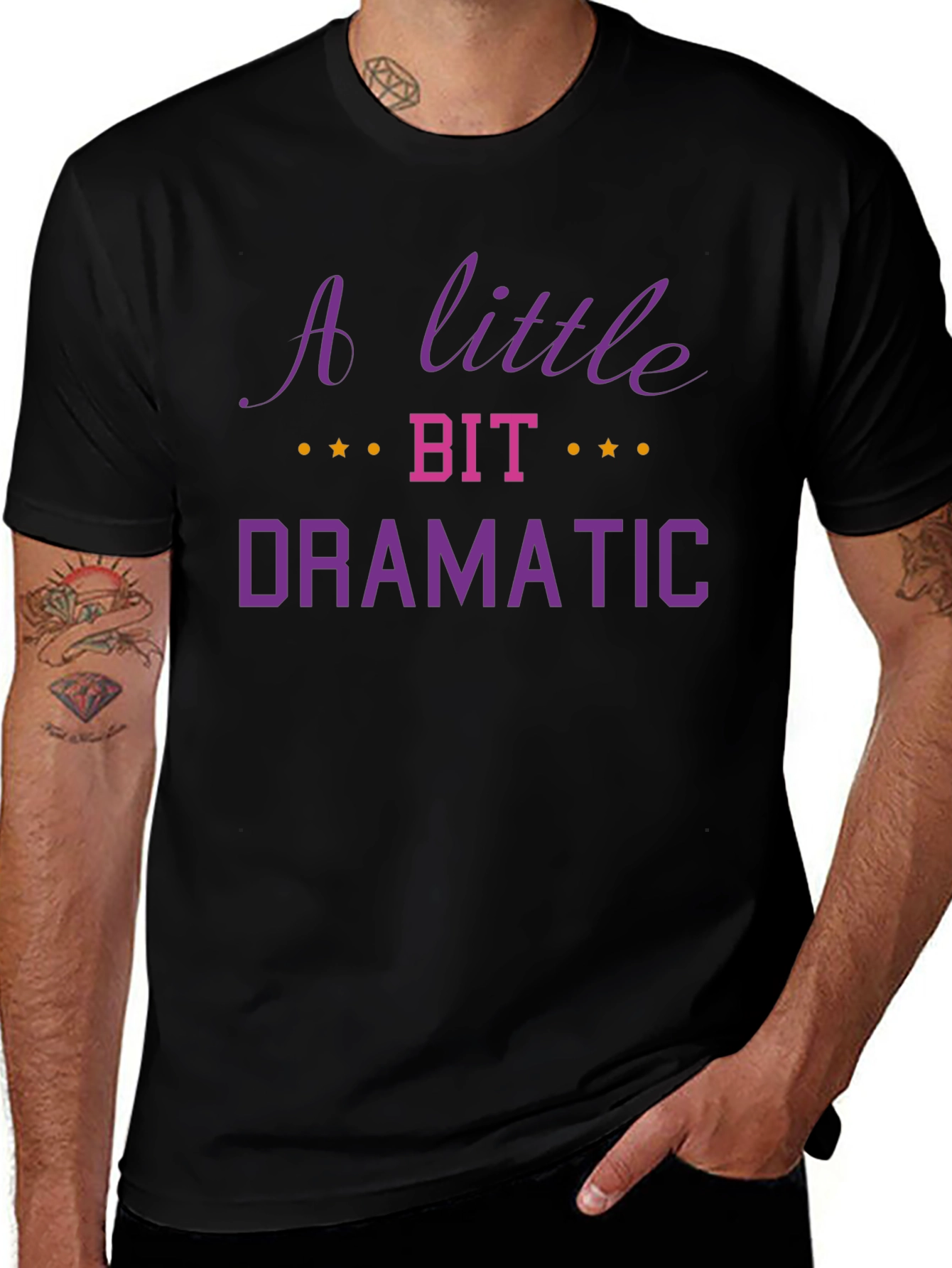 A Little Bit Dramatic Graphic Tee - Black