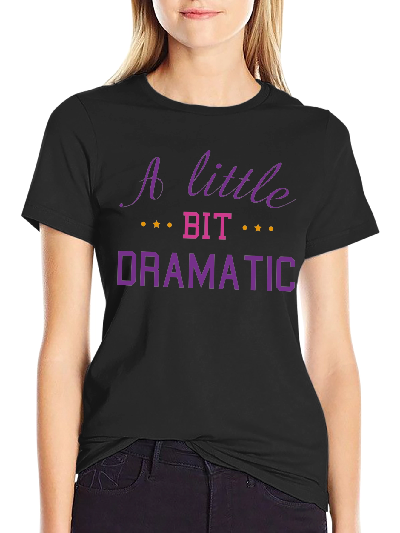A Little Bit Dramatic Graphic Tee - Black