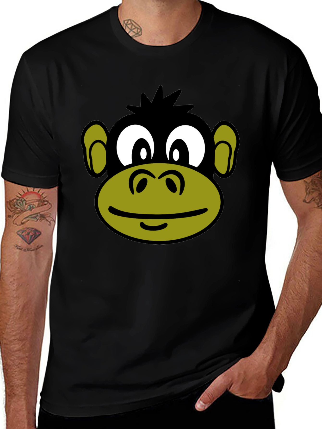 Funny Monkey Face Graphic T-Shirt