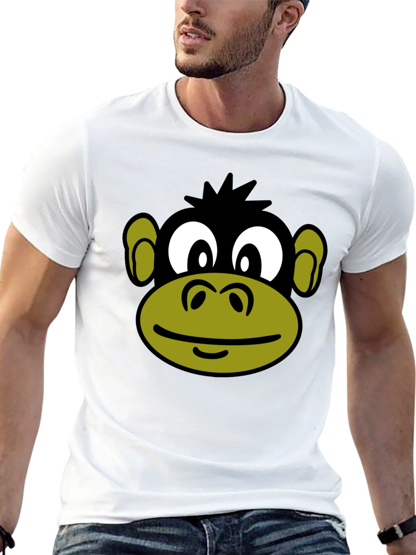 Funny Monkey Face Graphic T-Shirt