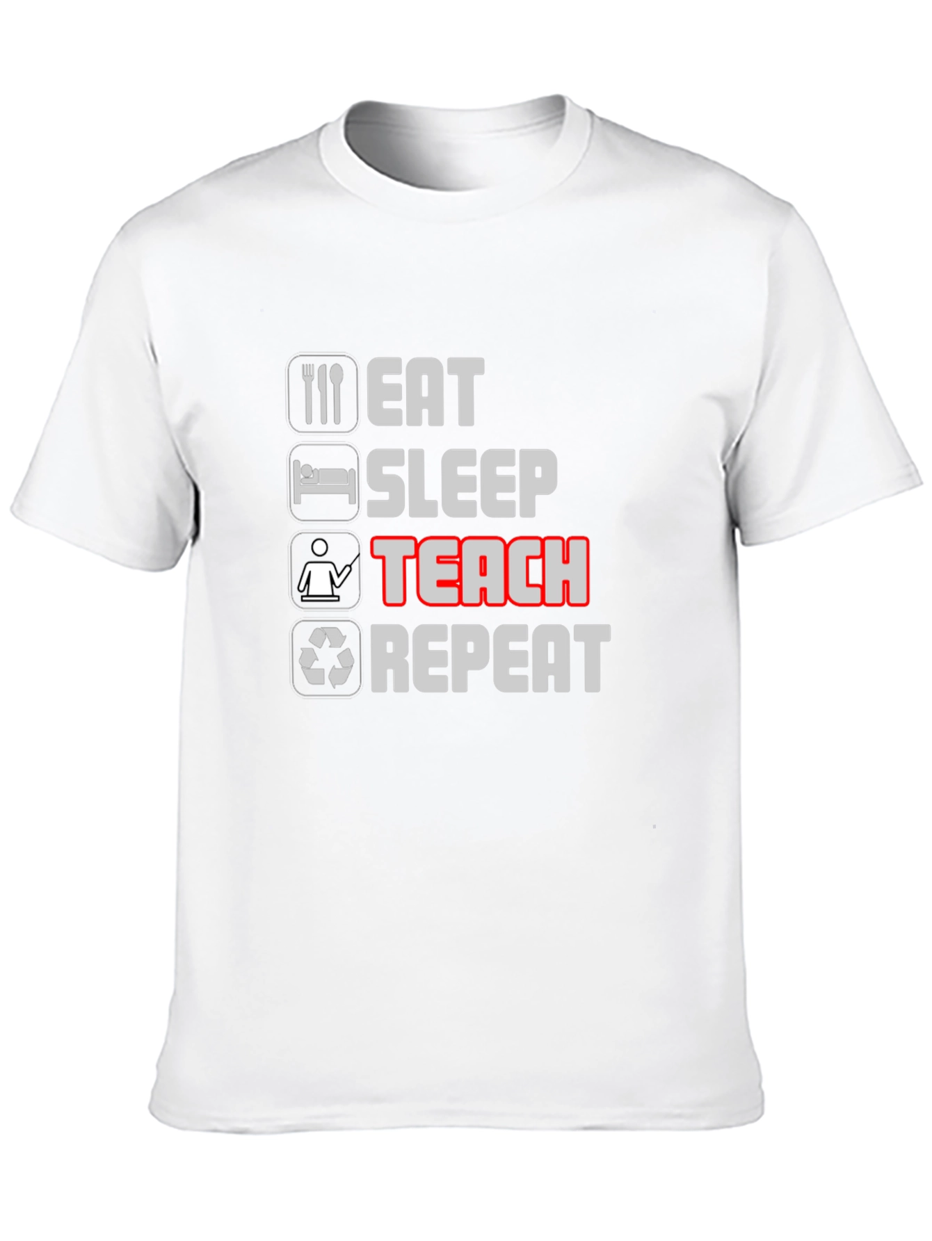 Eat Sleep Teach Repeat Black T-Shirt