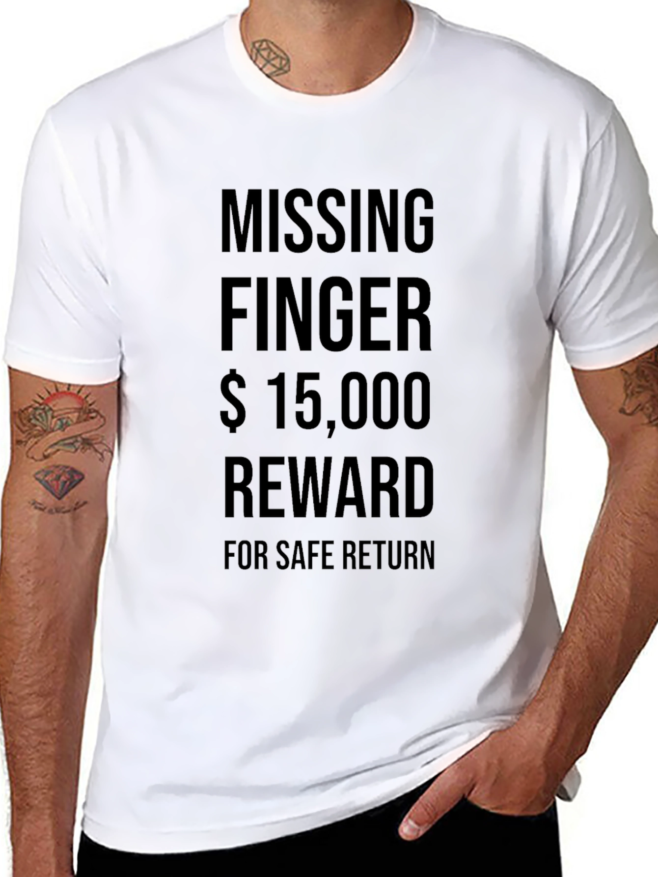 Missing Finger Reward Funny Graphic T-Shirt