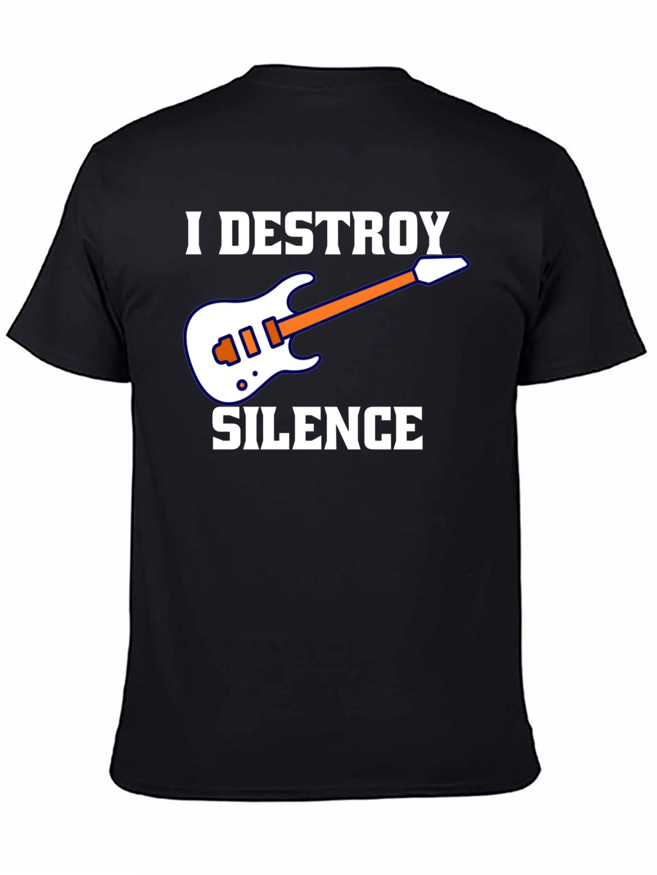 I Destroy Silence Guitar Graphic T-Shirt - Black