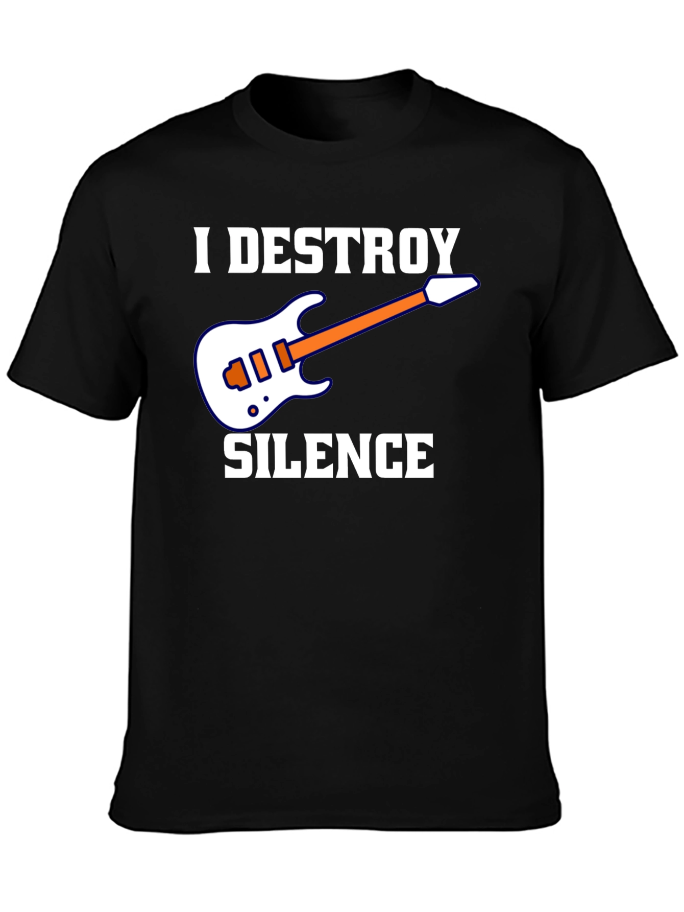 I Destroy Silence Guitar Graphic T-Shirt - Black