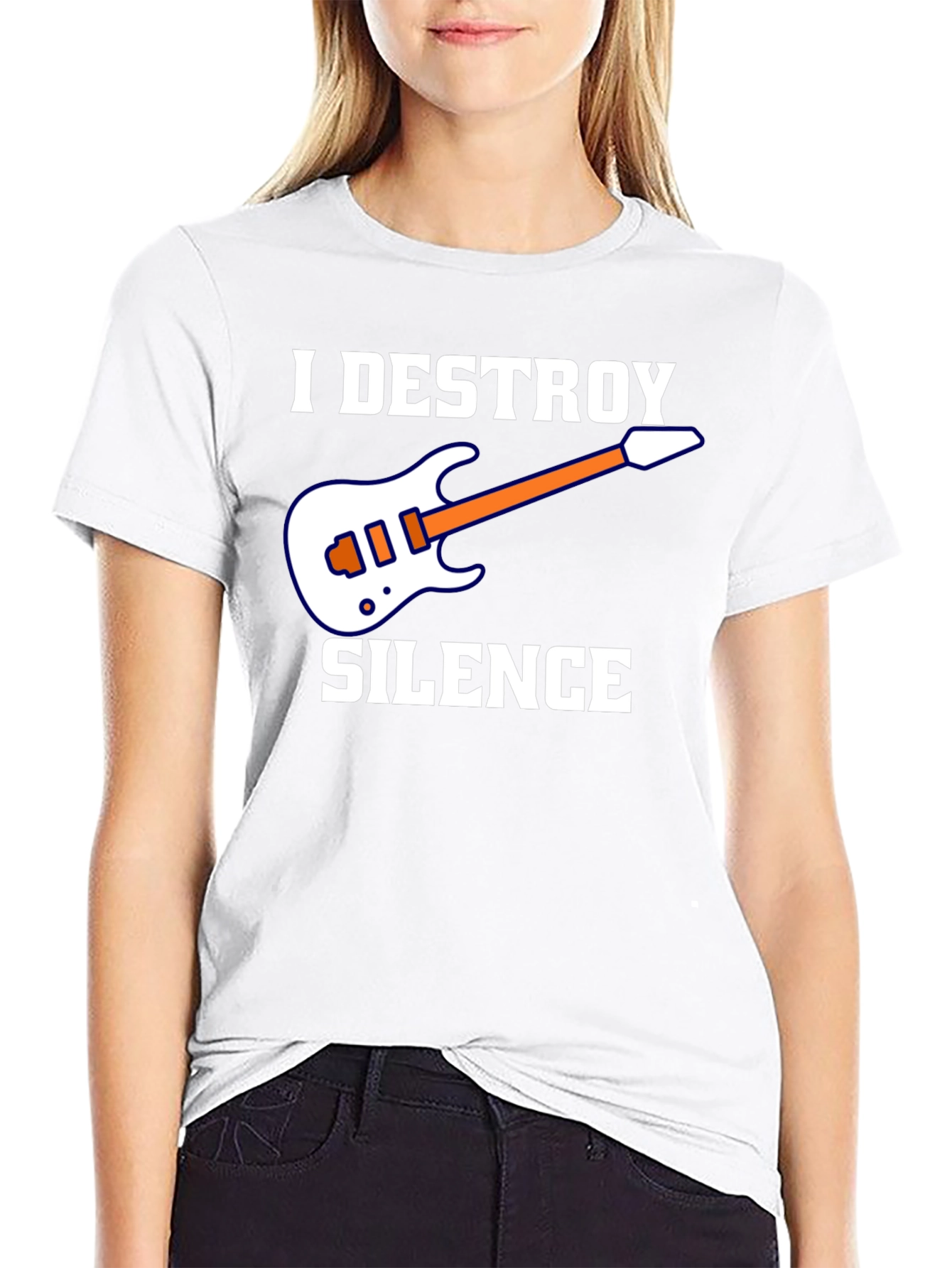 I Destroy Silence Guitar Graphic T-Shirt - Black