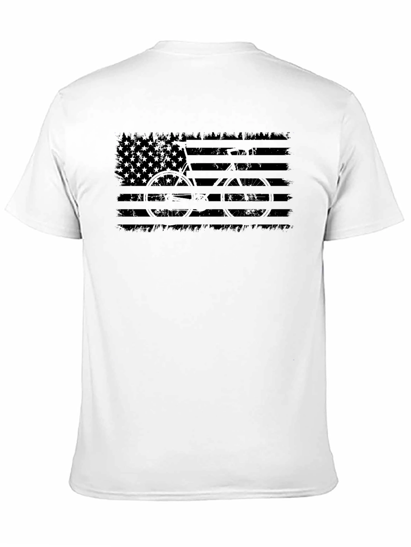 American Flag Bicycle Graphic Black T-Shirt