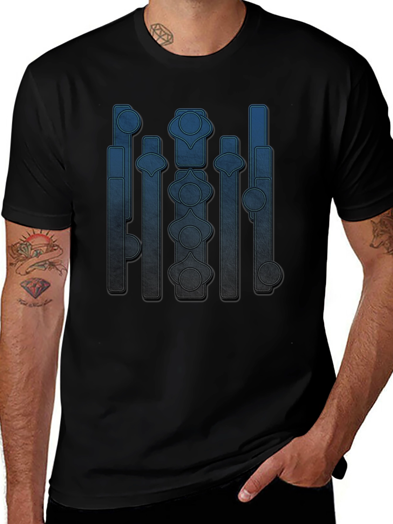 Abstract Geometric Graphic Print Crew Neck T-Shirt