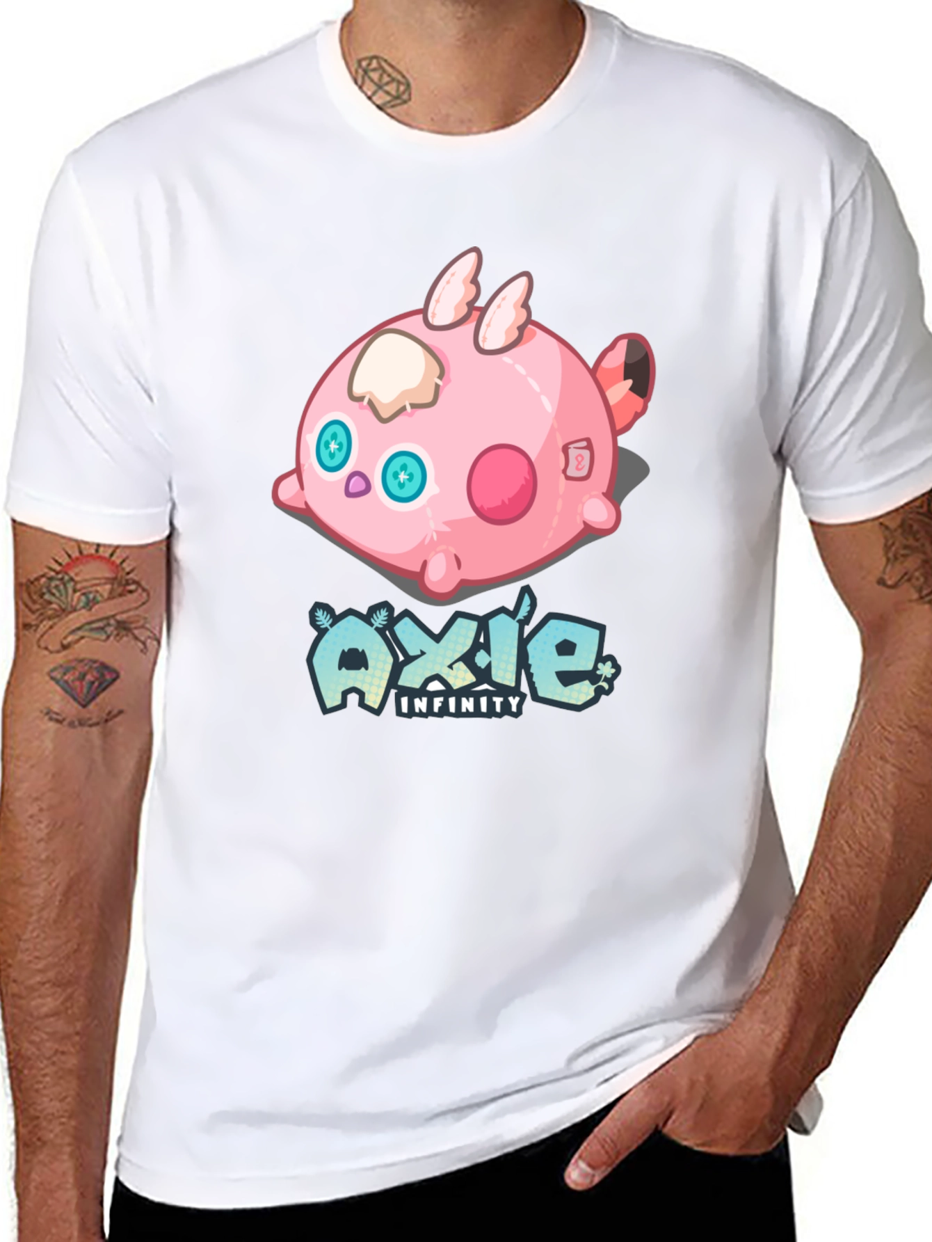 Axie Infinity Cartoon Graphic Black T-Shirt