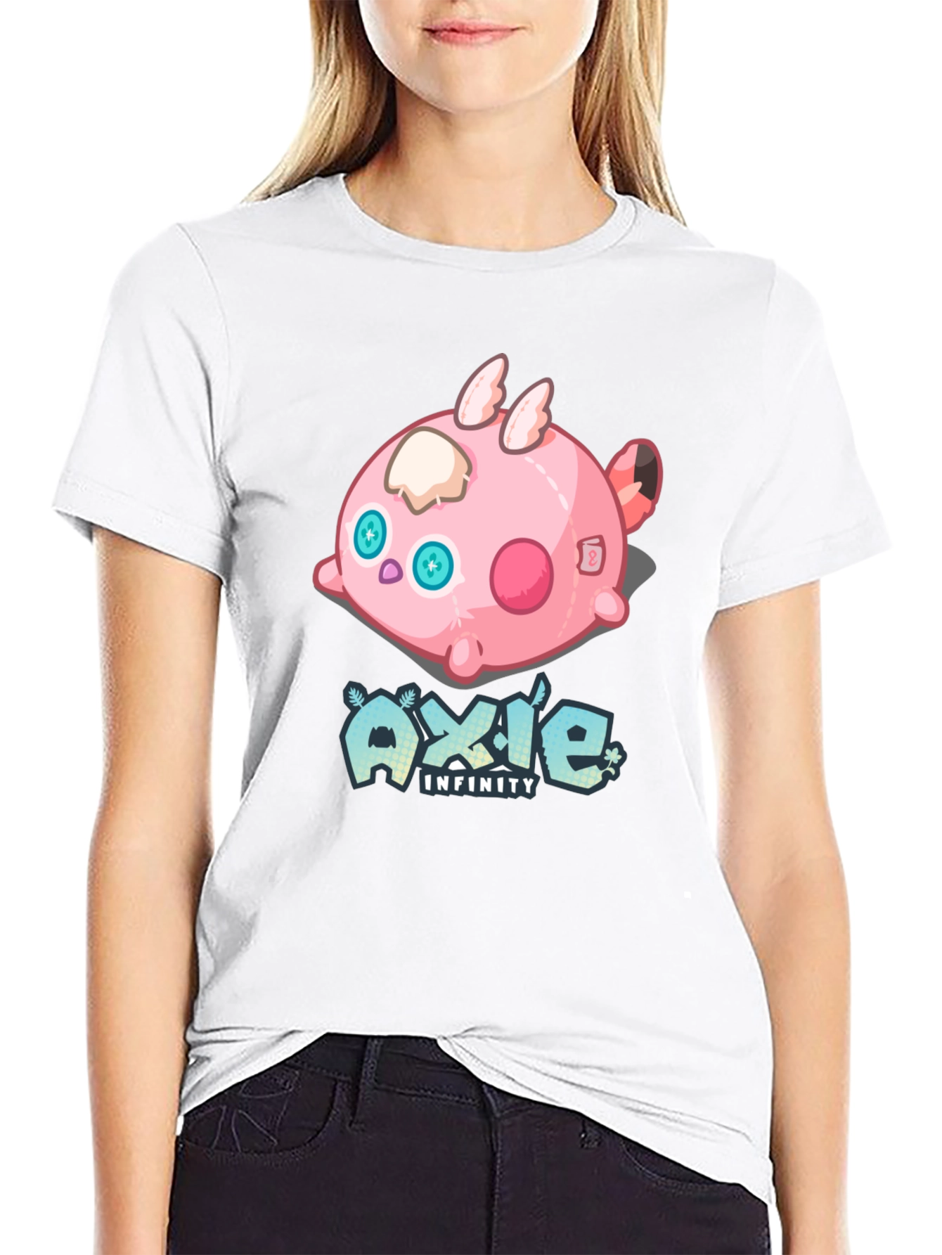 Axie Infinity Cartoon Graphic Black T-Shirt