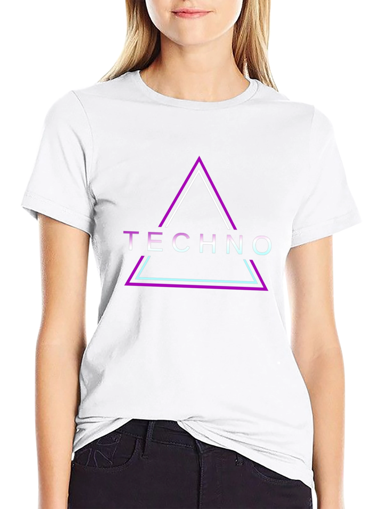 Techno Graphic T-Shirt - Modern Neon Design