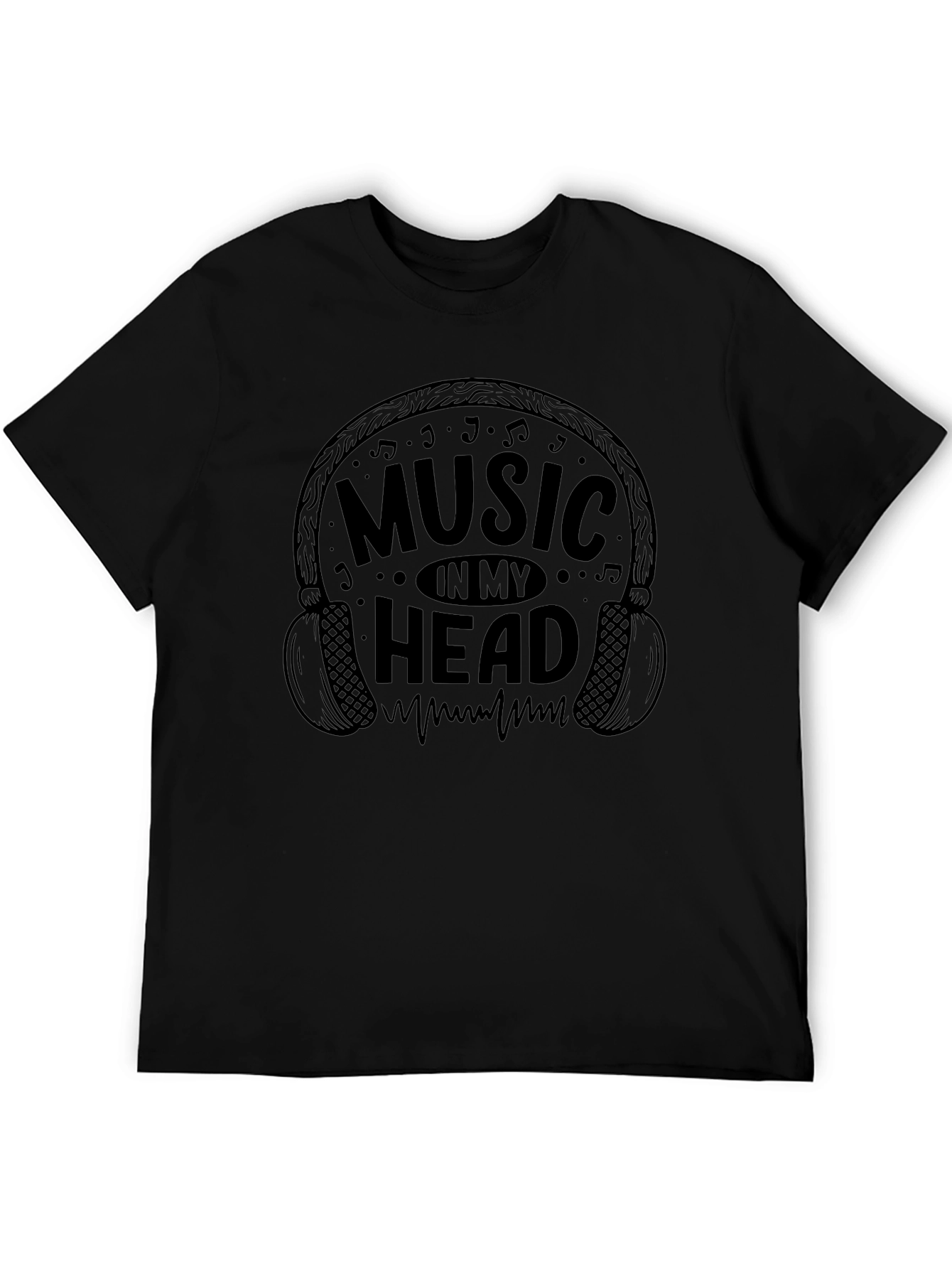 Music In My Head Graphic T-Shirt - Black