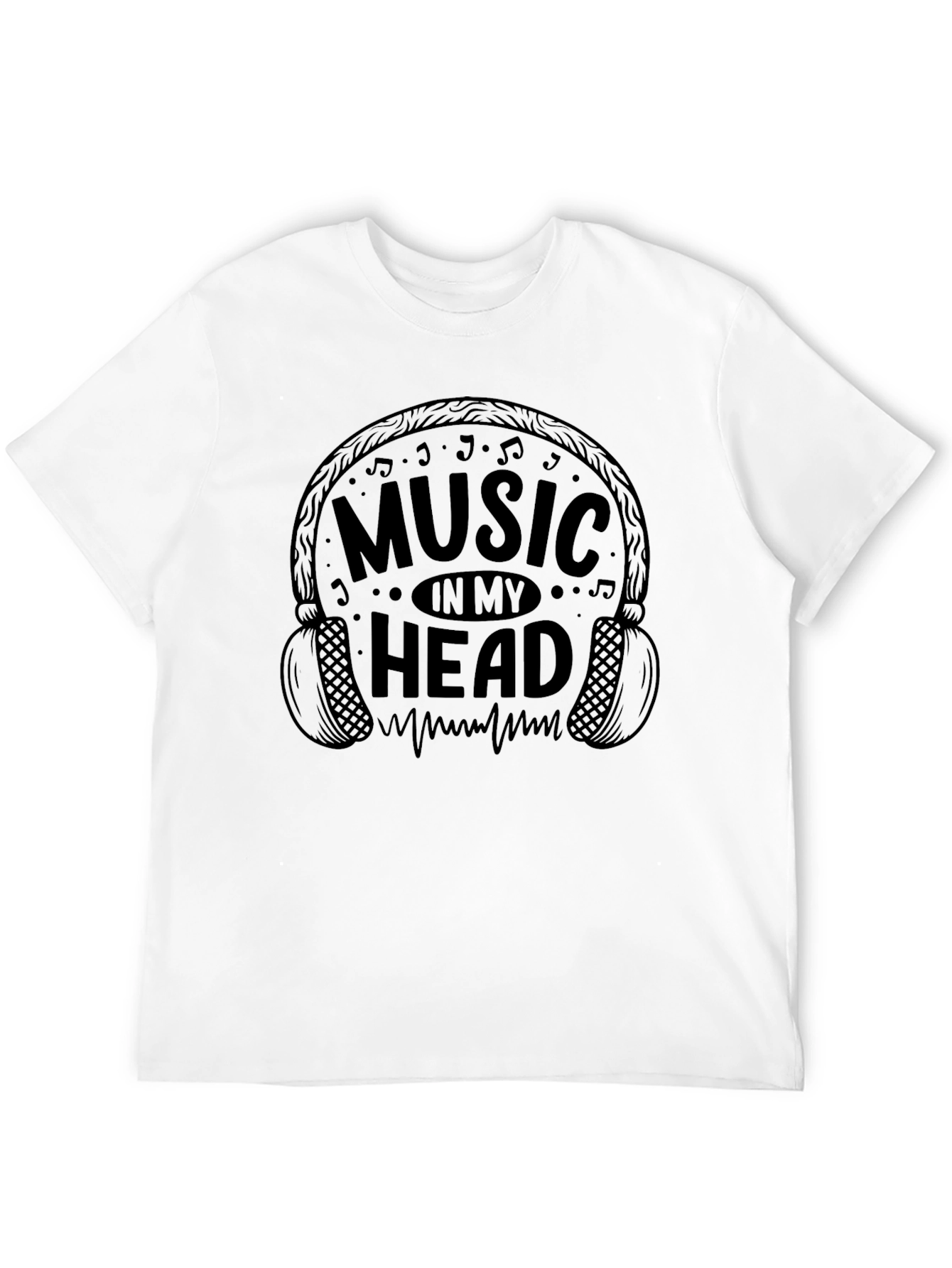 Music In My Head Graphic T-Shirt - Black