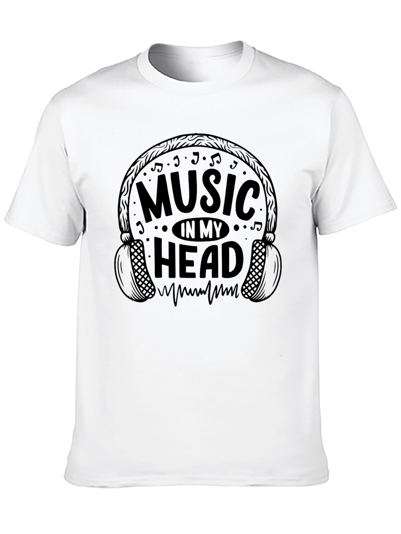 Music In My Head Graphic T-Shirt - Black