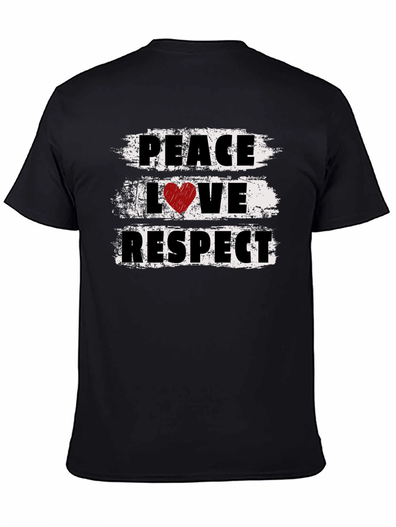 Peace Love Respect Graphic Tee - Unisex Black T-Shirt