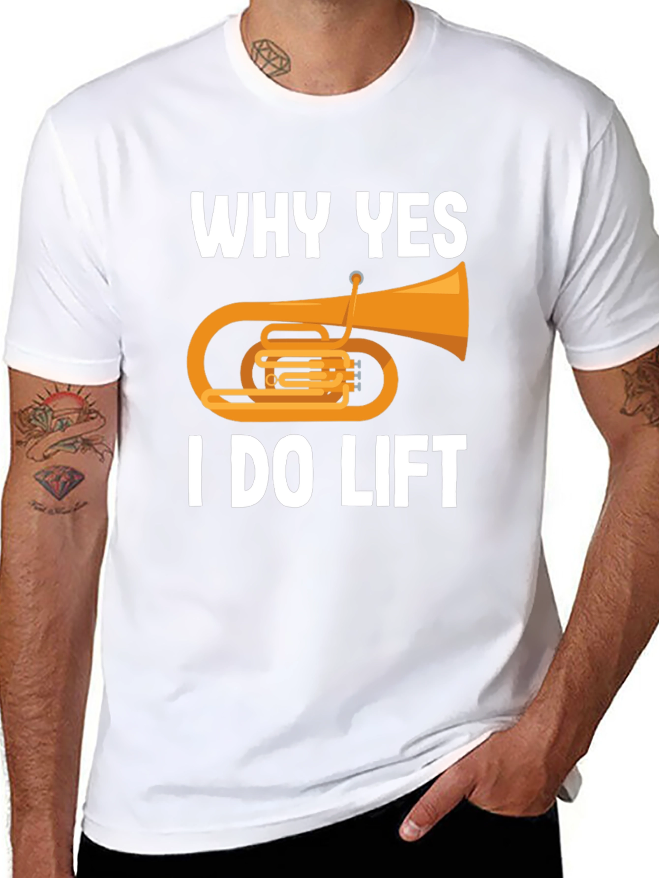 Why Yes I Do Lift Tuba Black T-Shirt
