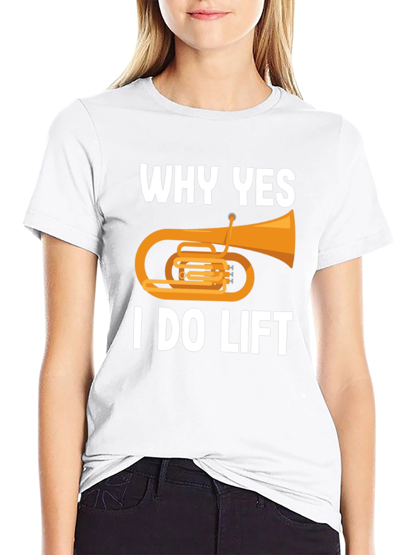 Why Yes I Do Lift Tuba Black T-Shirt