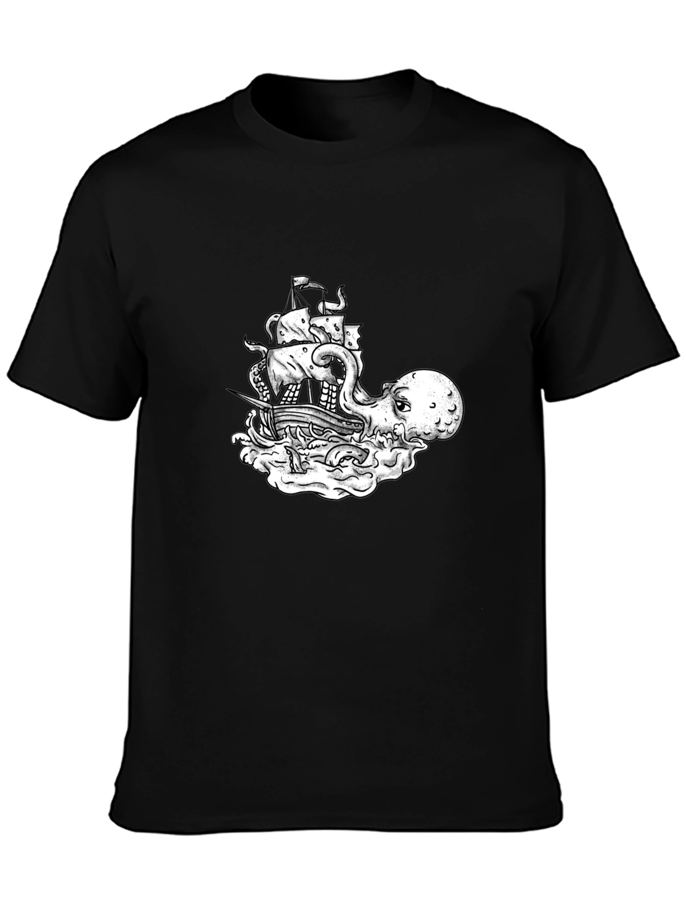 Kraken Ship T-Shirt - Sea Monster Tee