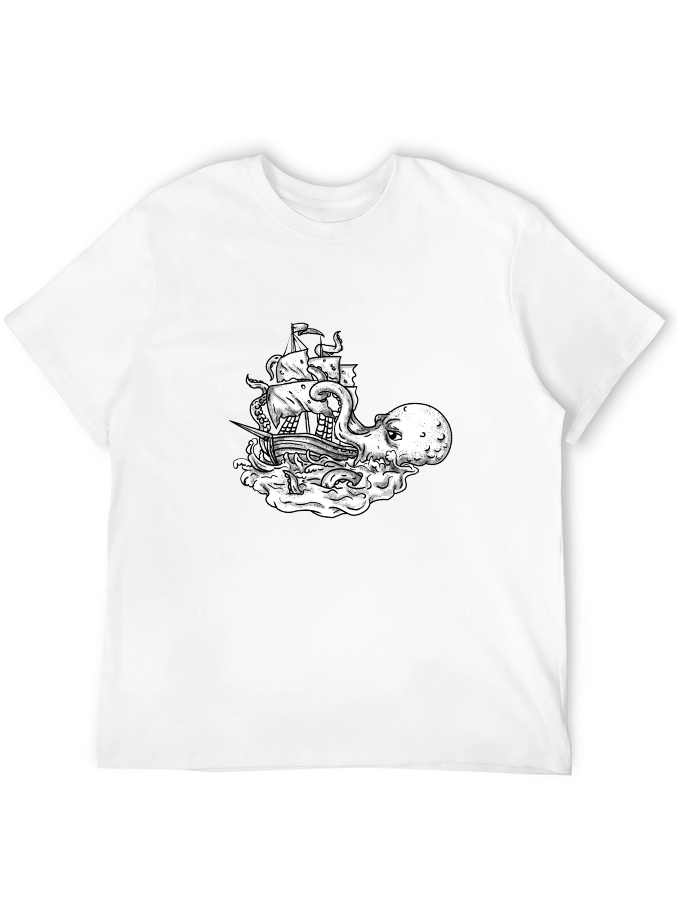 Kraken Ship T-Shirt - Sea Monster Tee