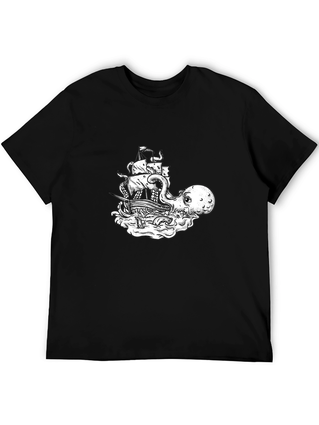 Kraken Ship T-Shirt - Sea Monster Tee