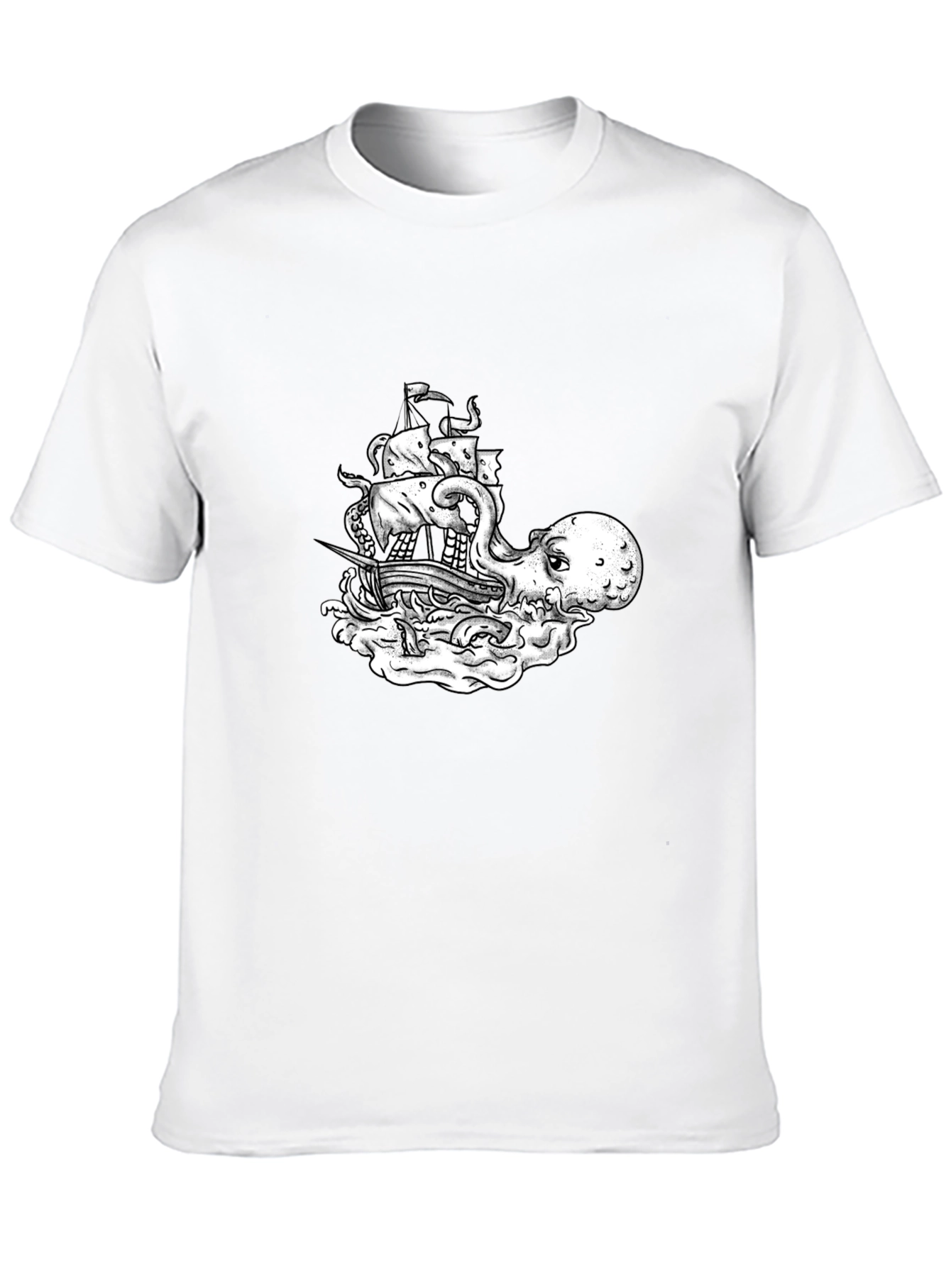 Kraken Ship T-Shirt - Sea Monster Tee