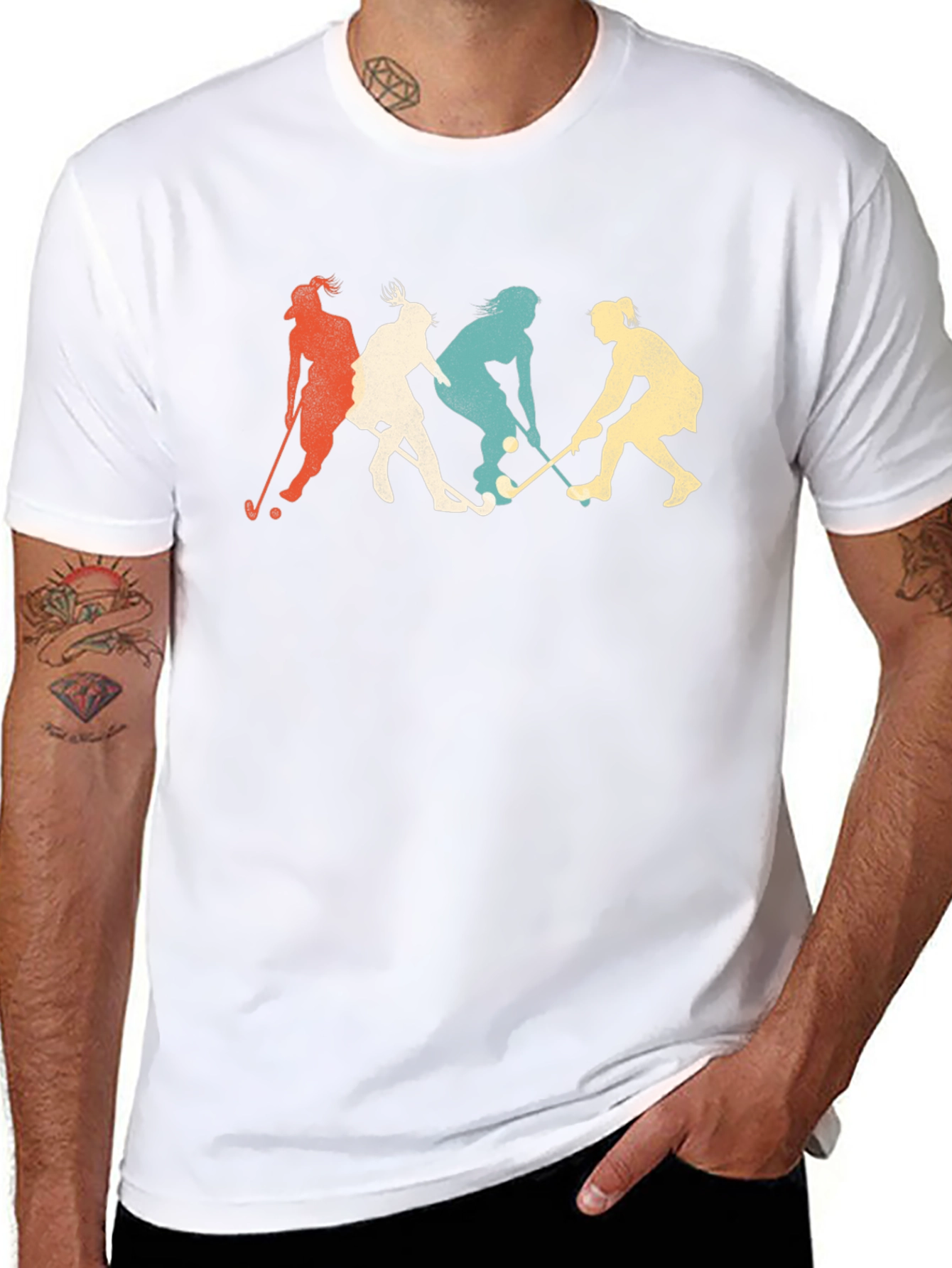 Field Hockey Player Retro T-Shirt