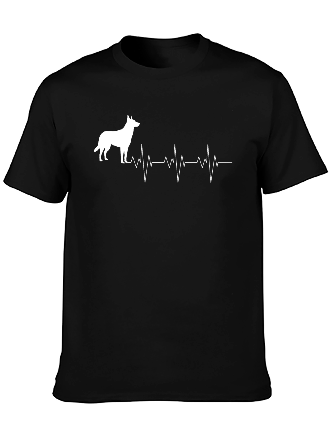 Dog Breed Heartbeat Graphic Tee - Black
