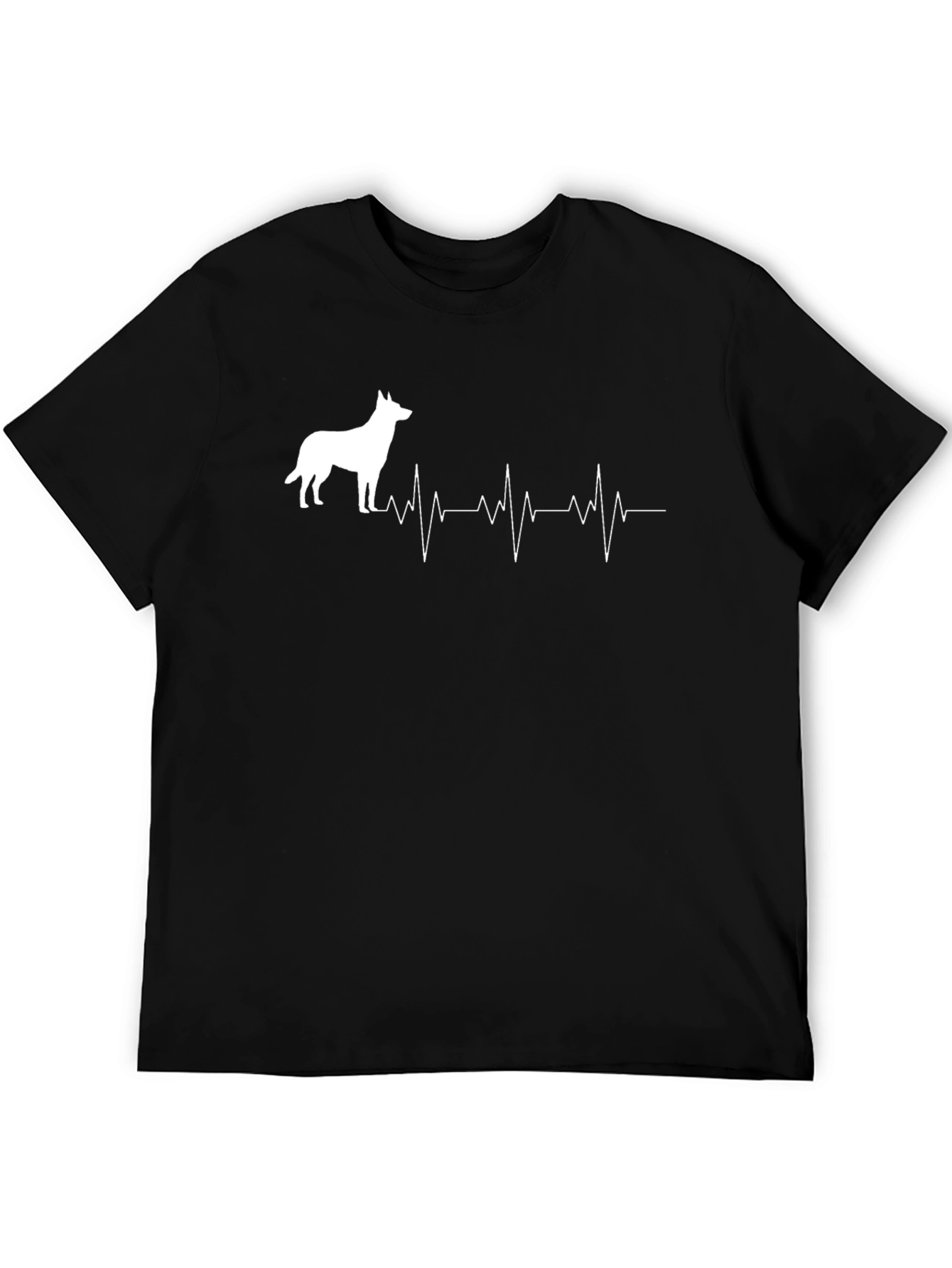 Dog Breed Heartbeat Graphic Tee - Black