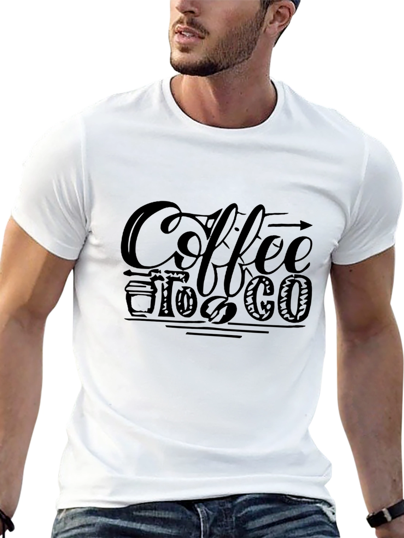 Coffee To Go Graphic Tee - Black
