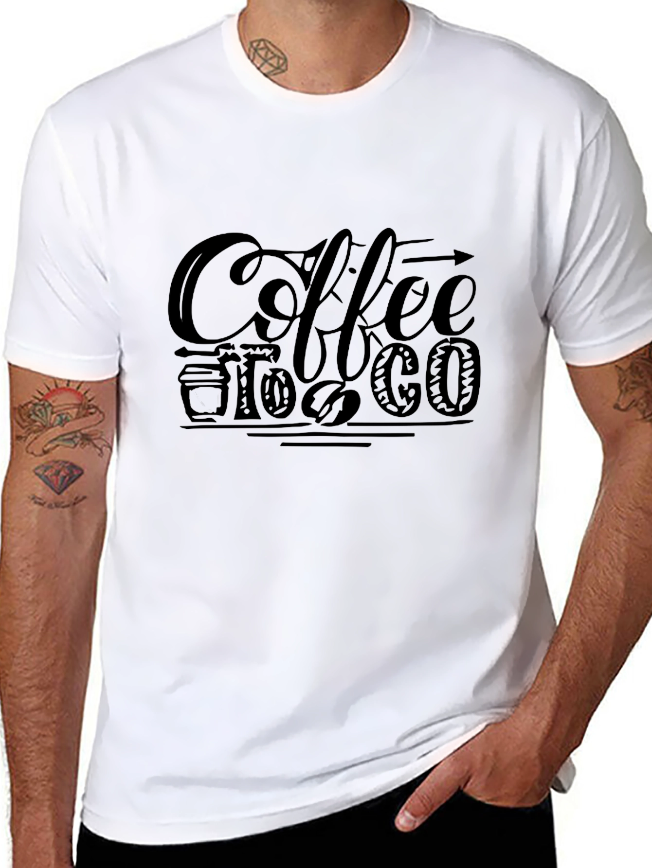 Coffee To Go Graphic Tee - Black