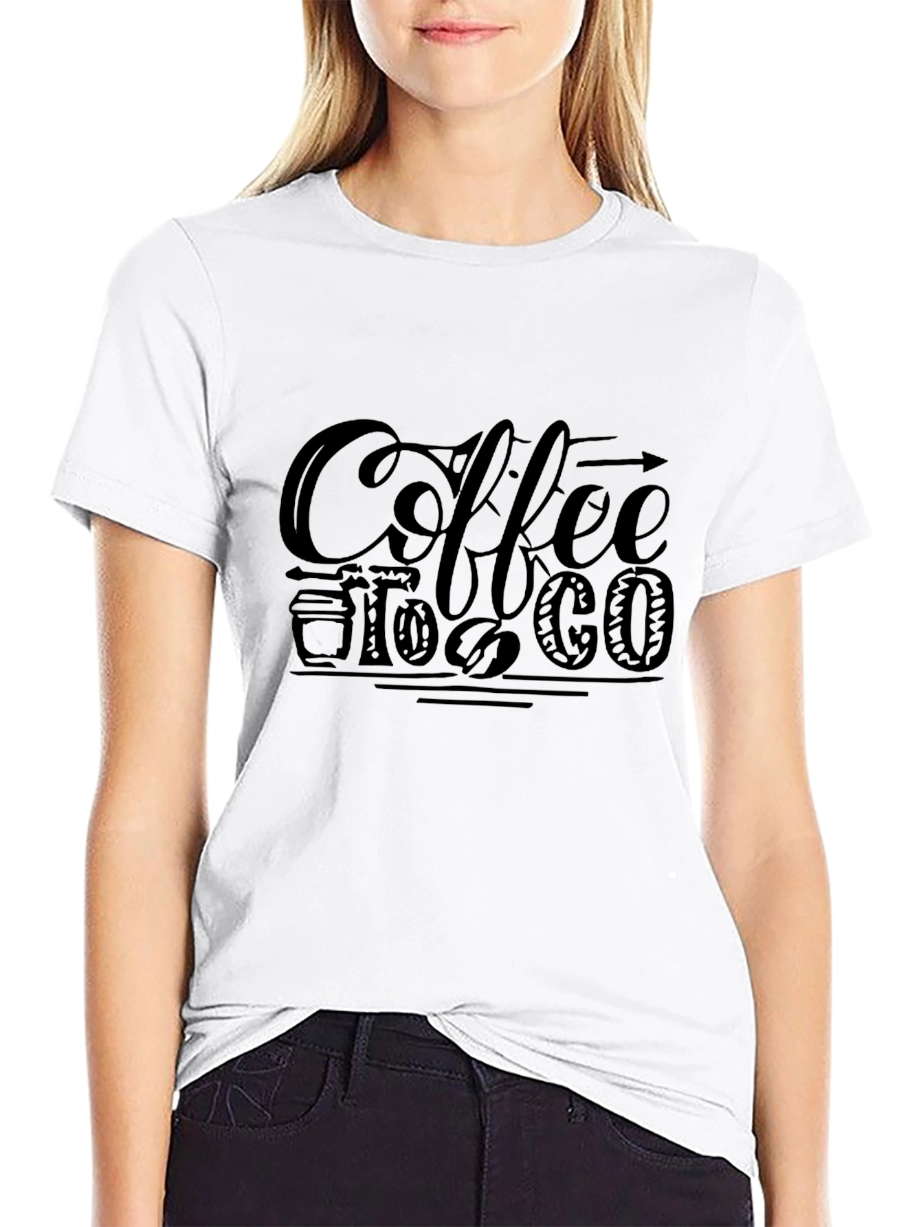 Coffee To Go Graphic Tee - Black